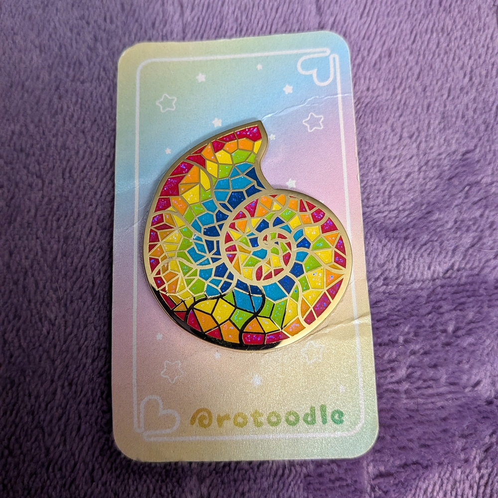 Vibrant Mosaic Shell Pin